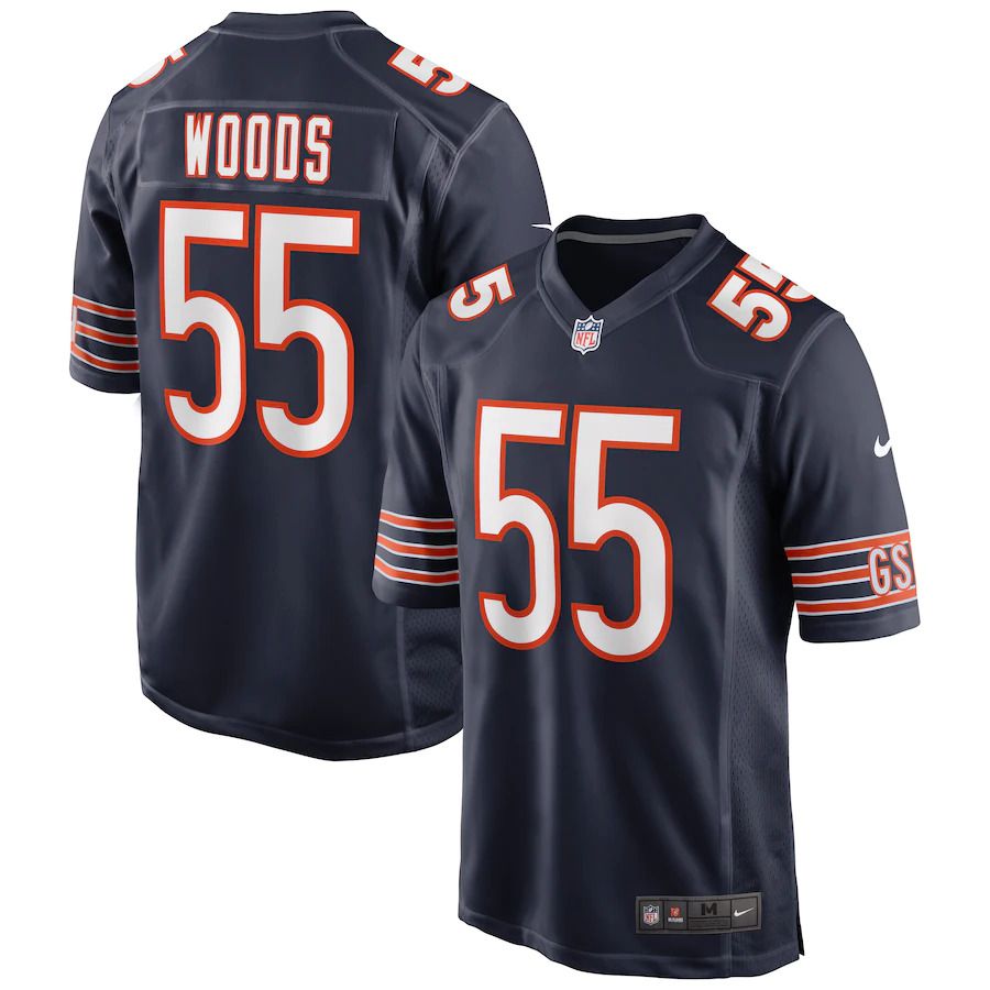 Men Chicago Bears #55 Josh Woods Nike Navy Game NFL Jersey->chicago bears->NFL Jersey
